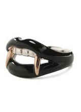 BLACK VAMPIRE FANG RING