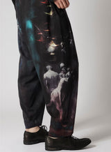 J-8 TUCKS PRINT PANTS
