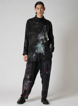J-8 TUCKS PRINT PANTS