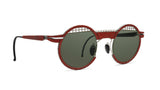 PERSIAN RED ASPHALT ON STAINLESS STEEL ROUND SUNGLASSES