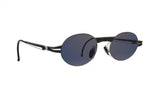 COAL BLACK ASPHALT ON STAINLESS STEEL OVAL SUNGLASSES