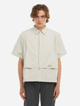 FIBER GREY INTERVEIN LAYERED SHORT-SLEEVE SHIRT