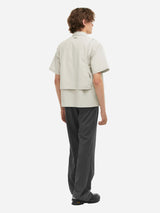 FIBER GREY INTERVEIN LAYERED SHORT-SLEEVE SHIRT