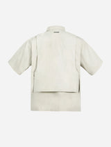 FIBER GREY INTERVEIN LAYERED SHORT-SLEEVE SHIRT