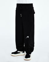 BLACK A-PEEC LOGO SWEATPANTS
