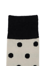 BLACK AND BEIGE MOGOL DOT SOCKS
