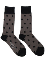 BLACK AND GREY MOGOL DOT SOCKS