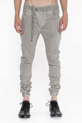 CARBON GREY TIGHT FIT LOW CROTCH PANTS