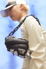 BLACK MATT SILVER OBJECT I02 SHOULDER BAG