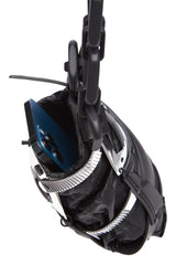 BLACK MATT SILVER OBJECT I51 WRISTLET PHONE BAG