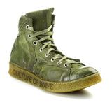 OLIVE GRIT MID DYED SNEAKERS