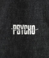 "PSYCHOPHILIA" BACK PRINT VARSITY DENIM JACKET