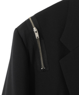 ZIPPER BLACK WOOL BLEND BLAZER