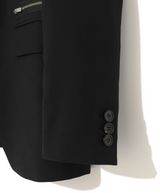 ZIPPER BLACK WOOL BLEND BLAZER