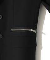 ZIPPER BLACK WOOL BLEND BLAZER