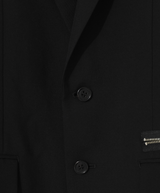 ZIPPER BLACK WOOL BLEND BLAZER