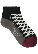 BLACK PLAIN STITCH PILE SNEAKER SOCKS