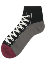 BLACK PLAIN STITCH PILE SNEAKER SOCKS