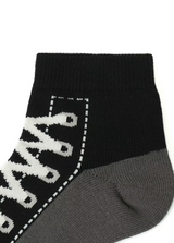 BLACK PLAIN STITCH PILE SNEAKER SOCKS