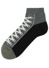 GREY PLAIN STITCH PILE SNEAKER SOCKS