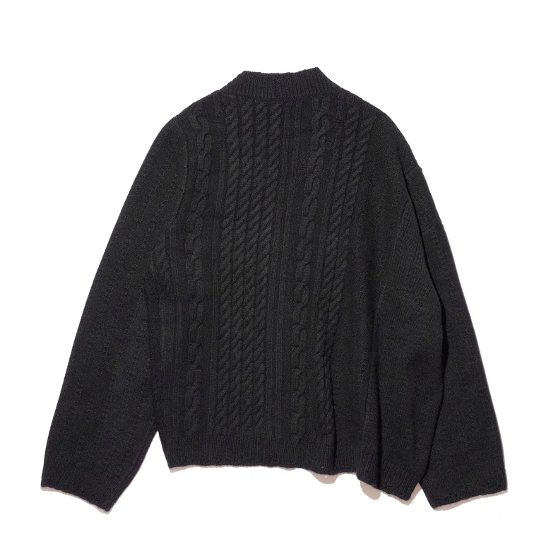 Asymmetrical Cable Knit Cardigan