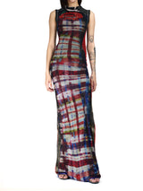 Knitted Mesh Maxi Gown