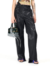 Woven Glazed Baggy Jeans