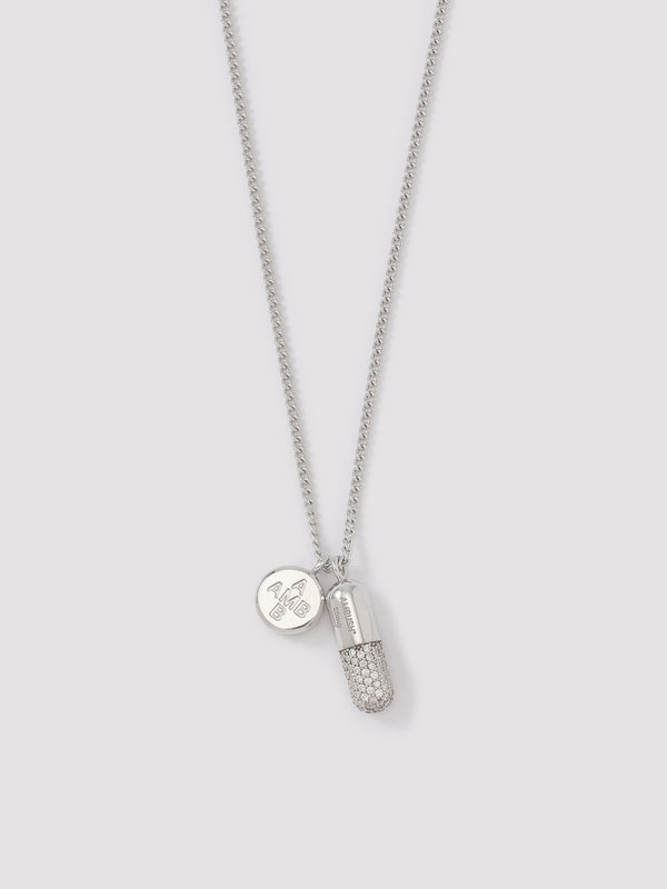 Pave Pill Charm Necklace