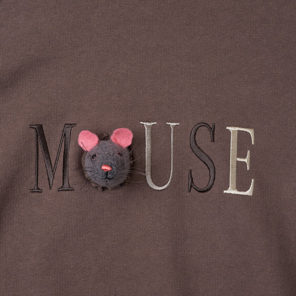 GREY EMBROIDERY HOODIE WITH MICE