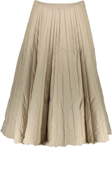 BEIGE QUILTED A LINE SKIRT