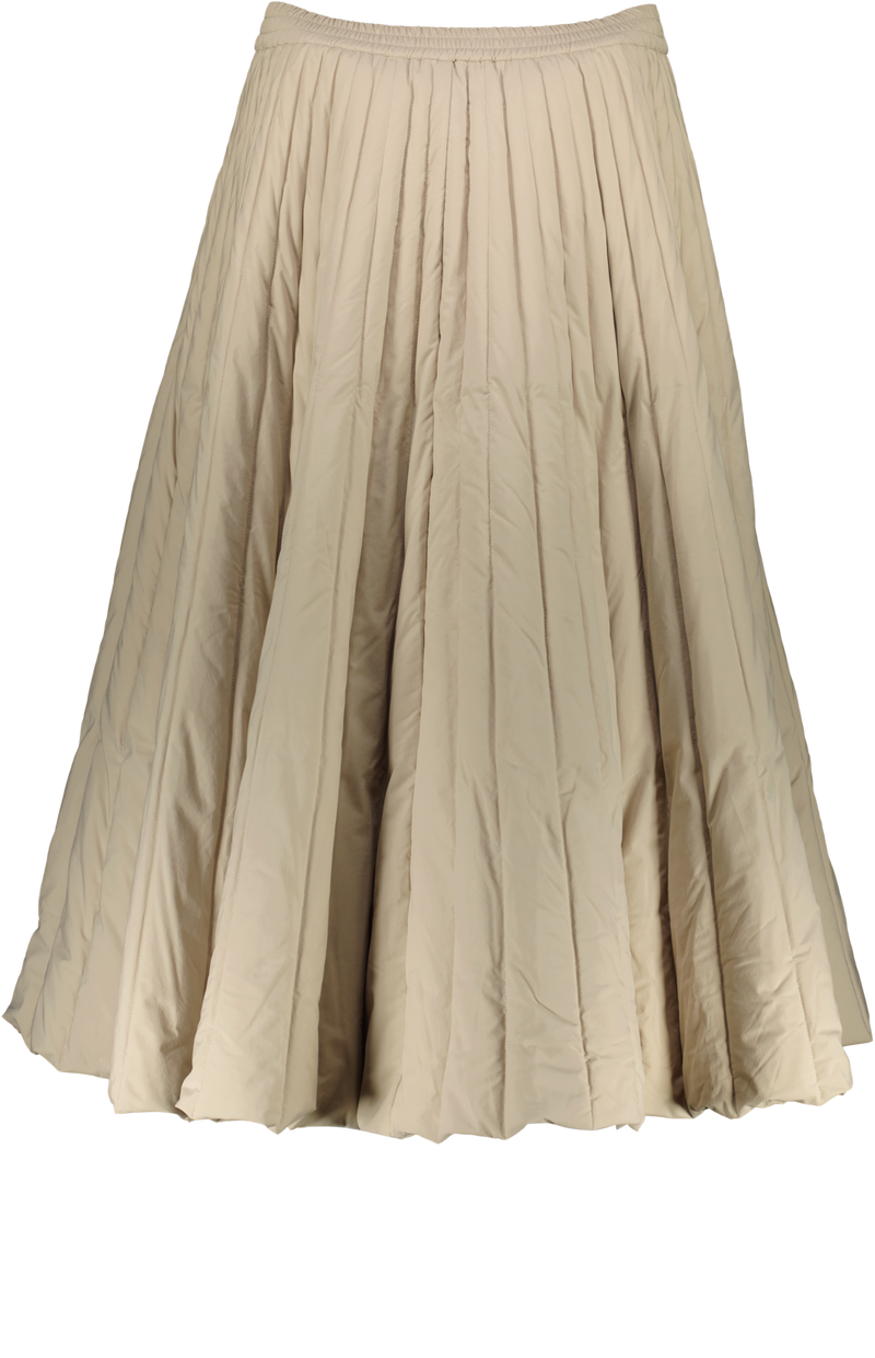BEIGE QUILTED A LINE SKIRT