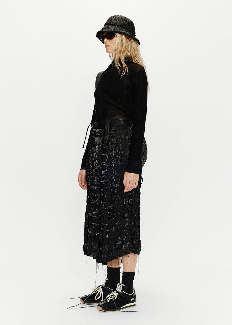 PLEATED SKIRT CRUSHED TAFFETA