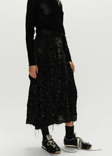 PLEATED SKIRT CRUSHED TAFFETA