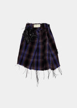 PLEATED MINI SKIRT VELVET TARTAN CHECK