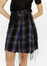 PLEATED MINI SKIRT VELVET TARTAN CHECK