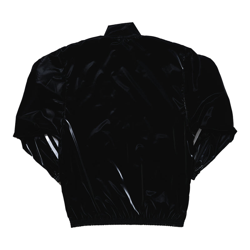 BLACK LAMINATE TRACK JACKET