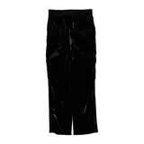 BLACK LAMINATE TRACK PANTS