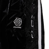 BLACK LAMINATE TRACK PANTS