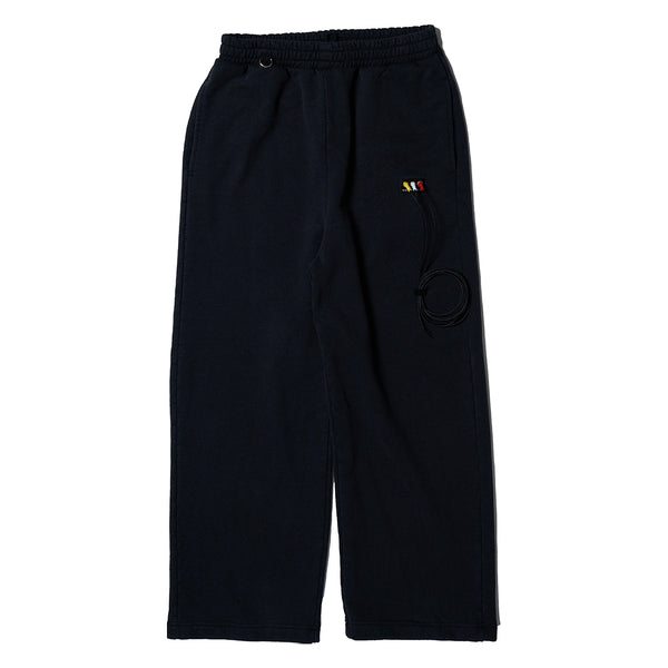 BLACK RCA CABLE EMBROIDERY SWEATPANTS