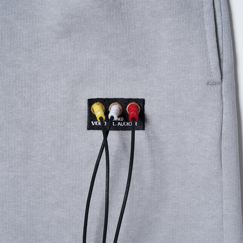 GREY RCA CABLE EMBROIDERY SWEATPANTS