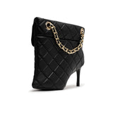 Quilted Bag Detail Pin Heel Short Boots