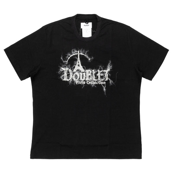 BLACK "DOUBLET" EMBROIDERY T-SHIRT
