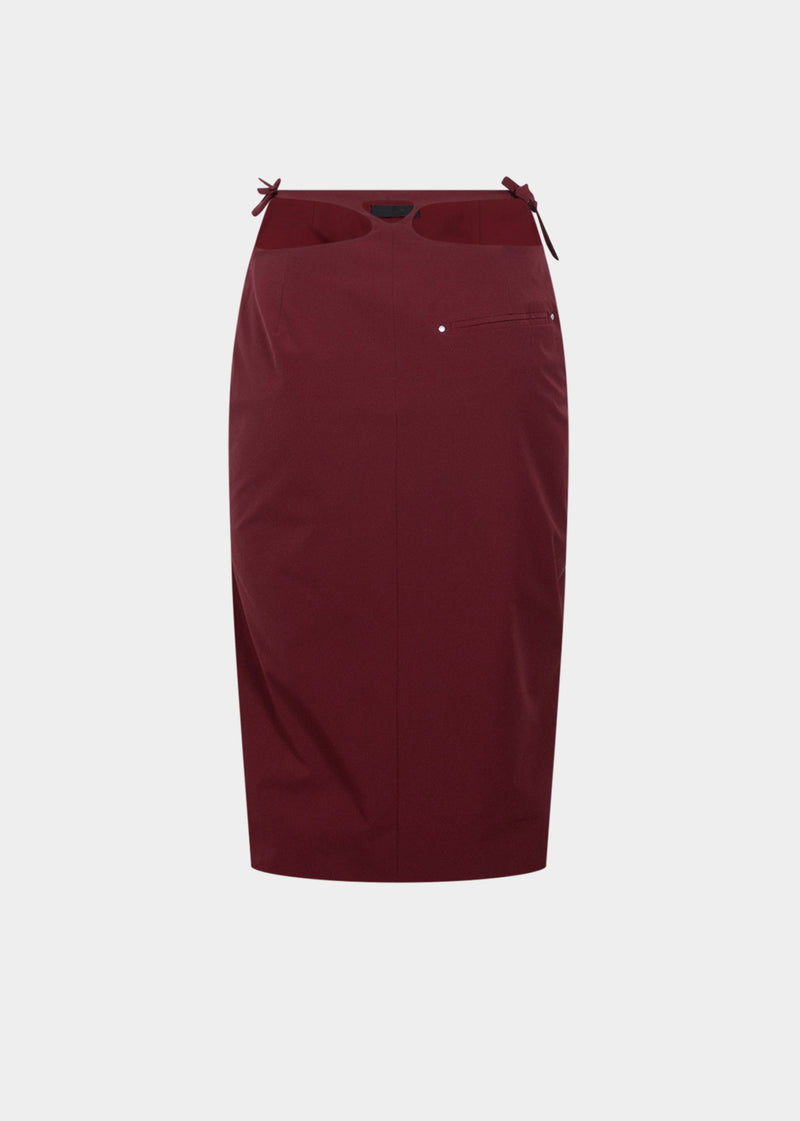 BLOOD RED MIRE SKIRT