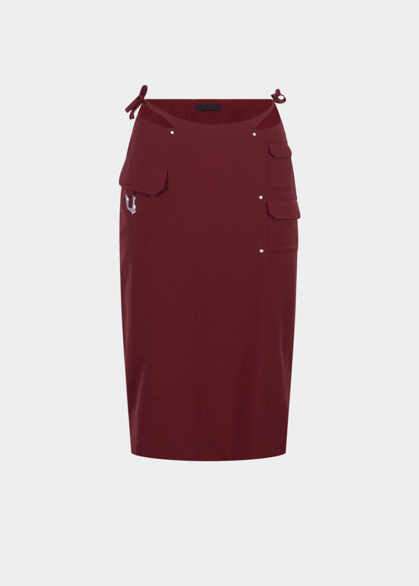 BLOOD RED MIRE SKIRT