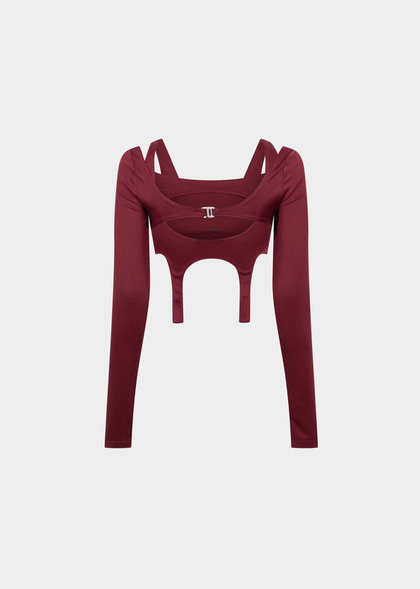 BLOOD RED ARID HARNESS TOP