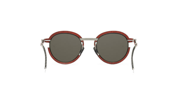 PERSIAN RED ON STAINLESS STEEL ROUND SUNGLASSES