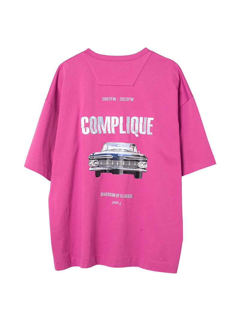 Pink "Complique" Embroidered Cotton T-Shirt