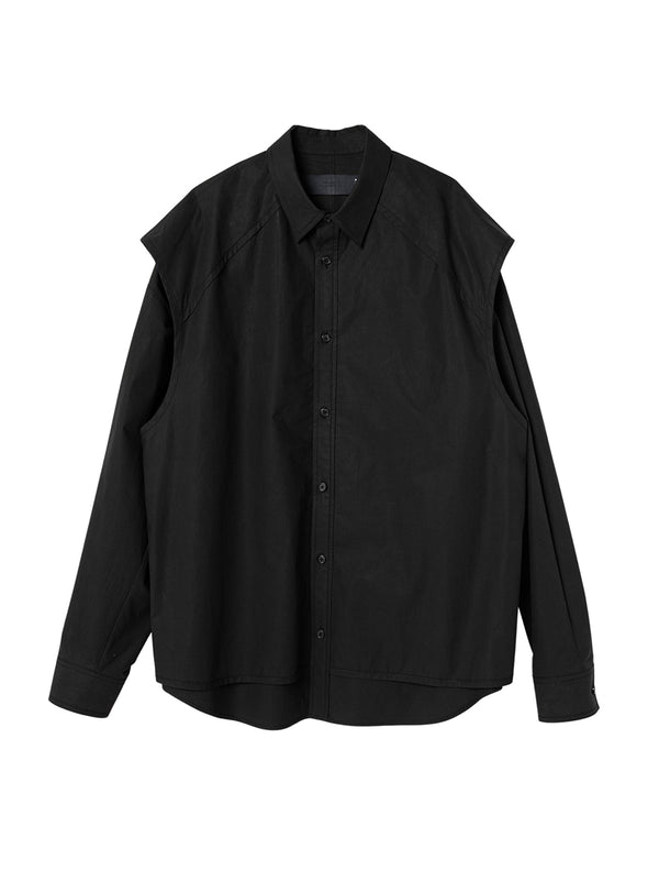 Black Piping Detailed Layered Shirt