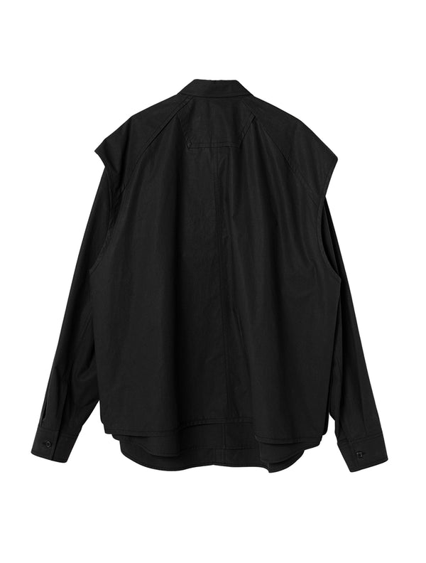 Black Piping Detailed Layered Shirt