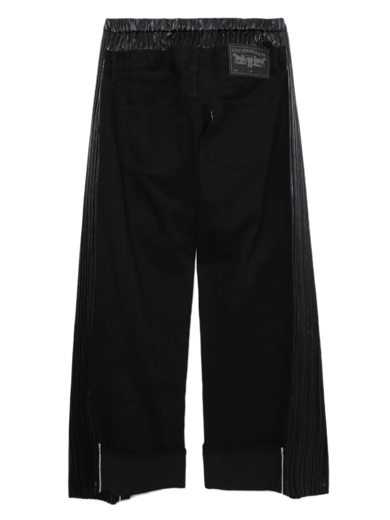 LOGO-PATCH PANELLED CROPPED JEANS